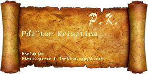 Péter Krisztina névjegykártya